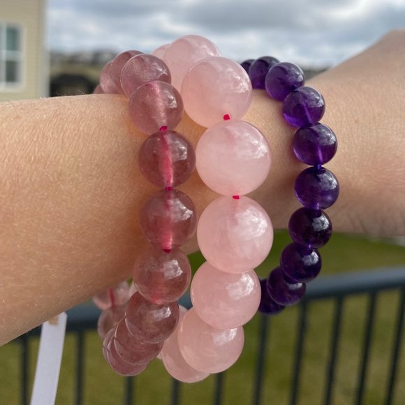 Crystalbabyhkyyc 🔮14mm high quality Rose Quartz Bracelets - Picture 3 of 3